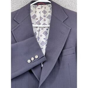 Hart Schaffner Marx Blazer 40R Jack Nicklaus Sports Coat Blue‎ Knit Emblem READ